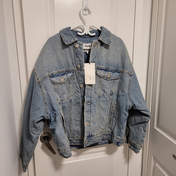 Zara Mens Light Blue Denim Trucker Jacket - Picture 2 of 6